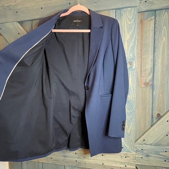 Lafayette 148 New York Blue Sport Coat Classic Tailored Blazer Virgin Wool - Picture 6 of 7